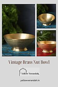 Antique Brass Nut Bowl - Yellow Verandah