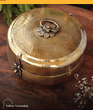 Vintage Brass Chapati Box Online - Yellow Verandah