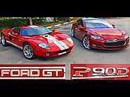 Tesla Model S P90D Ludicrous vs 700+ Horsepower Ford GT Drag Racing