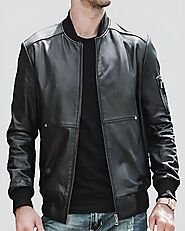 Checkout For Fritz Black Bomber Leather Jacket by NYC Leather Jackets