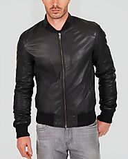Checkout For Jero Black Bomber Leather Jacket by NYC Leather Jackets