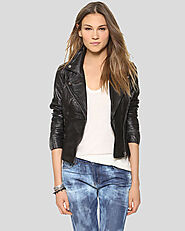 Checkout For Fedelma Black Biker Leather Jacket by NYC Leather Jackets