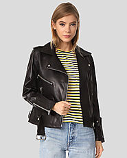 Checkout For Whitley Black Biker Leather Jacket by NYC Leather Jackets