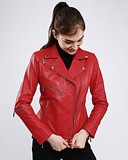 Checkout For Diana Red Biker Leather Jacket by NYC Leather Jackets