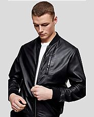 Checkout Oliver Black Bomber Jacket by NYC Leather Jackets