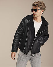 Zayn Sherling Biker Leather Jacket - NYC Leather Jackets