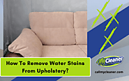 How To Remove Water Stains From Upholstery.