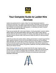 Your Complete Guide to Ladder Hire Services