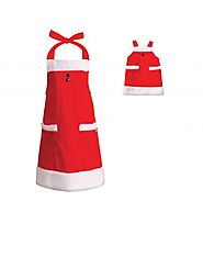 Santa Apron Set for Girls | Matching Outfit for 18 inch Doll