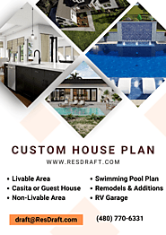 Custom House Plan with Casita, Garage and Pool