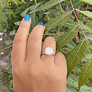 iframely: 3.50CT (9.5mm) Round Moissanite Engagement Ring, Dainty Classic Solitaire Wedding Ring Women, 14K White Gol...