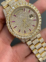 41mm Custom Fully Iced Out Moissanite Diamond Luxury Watch – Glazed Diamonds