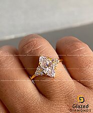 Buy 14k Solid Gold Marquise Anniversary Ring, Marquise Cut Engagement Ring Women Vintage Style Solitaire Ring Moissan...