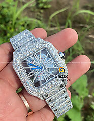 Fully White Ice Loaded Skeleton Moissanite Diamond Watch – Glazed Diamonds