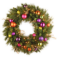 Faux Lighted Berry 30'' Wreath