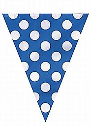 Blue Dots Plastic Bunting