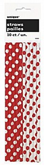 Red Dots Drinking Straws