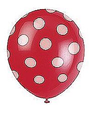 Red Dots Helium Balloons