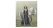 Medieval Lady and Horse Fleece Blanket