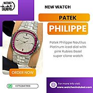 Patek Philippe Nautilus 5711/112P Platinum iced dial with pink Rubies Bezel super clone watch
