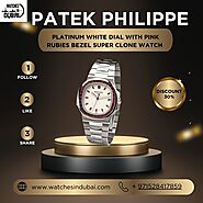 Patek Philippe Nautilus 5711/112P Platinum white dial with pink Rubies Bezel super clone watch