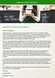 Waitress Cover Letter Sample