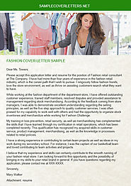 Fashion Cover Letter Sample