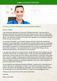 Cover Letter for Medical Assistant Sample
