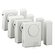 LingsFire Magnetically Triggered Alarms for Doors or Windows Home Security Window/Door Alarm Kit (4-Pack), Loud 100 d...