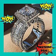 Gorgeous Women Silver Plated Wedding Ring – Tophatter's Smashing Daily Deals | Shop Like a Billionaire | SALE