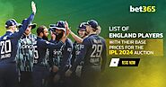 List of England Players with their base prices for the IPL 2024 auction
