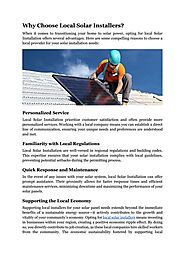 Why Choose Local Solar Installers ?