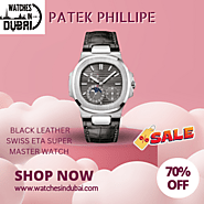 Timeless Elegance: Patek Philippe Nautilus 5712G - Black Leather Swiss ETA Super Master Watch"