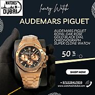 Audemars Piguet Royal Oak Rose gold black dial chronograph 1:1 super clone watch