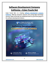 Software Development Company California - Cyber Puzzle Net