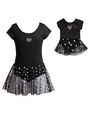 "Classic Black Hearts" Dance Set with Matching Outfit for 18 inch Play Doll
