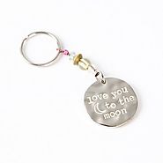 To The Moon Silver Keychain