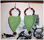 Green Earrings With Beads