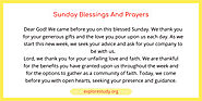 Sunday Blessings And Prayers - Explore Study
