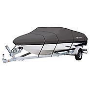 Classic Accessories StormPro Heavy Duty Boat Cover, Charcoal, Fits 14' - 16' L x 75" W