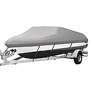 YITAMOTOR Heavy Duty 600D Oxford Fabric Marine Grade Waterproof Trailerable Boat Cover with Straps Fits V-Hull,Tri-Hu...