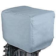 Leader Accessories Shore Guard Polyester Waterproof Outboard Motor Hood Cover, 50-115HP, 24" L x 23" H x 18" W, Grey