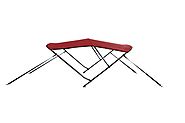 Komo Boat Bimini Top Cover, 46 inches High by 6 feet Long by 61 to 66 inches Wide with Boot and Hardware (Red/Burgundy)