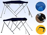 Brightent Bimini Top 6 Different Size 3-4 Bow Boat Canopy Cover with Free Support Poles and Towel Clips