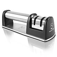 Priority Chef Diamond Knife Sharpener For Straight and Serrated Knives, Professional 2 Stage Diamond Coated Sharpenin...
