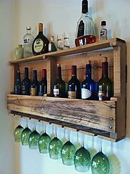 Wine Rack Reclaimed Wood, 24 Stain Colors, Rustic Primitive, FREE SHIP
