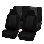 HOLIDAY SALE : FH-FB102112 Classic Cloth Car Seat Covers Universal Full Set / Complete Seat Black Color High Back Buc...