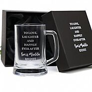Engraved 500ml Personalised Beer Mug Wedding Favour