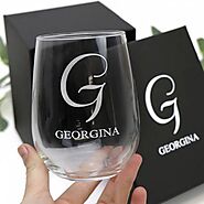 Engraved 500ml Stemless Wine Glass Wedding Favour