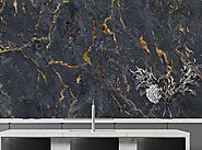 Black Marble Wallpaper | Black Gold Marble Murals | Giffywalls